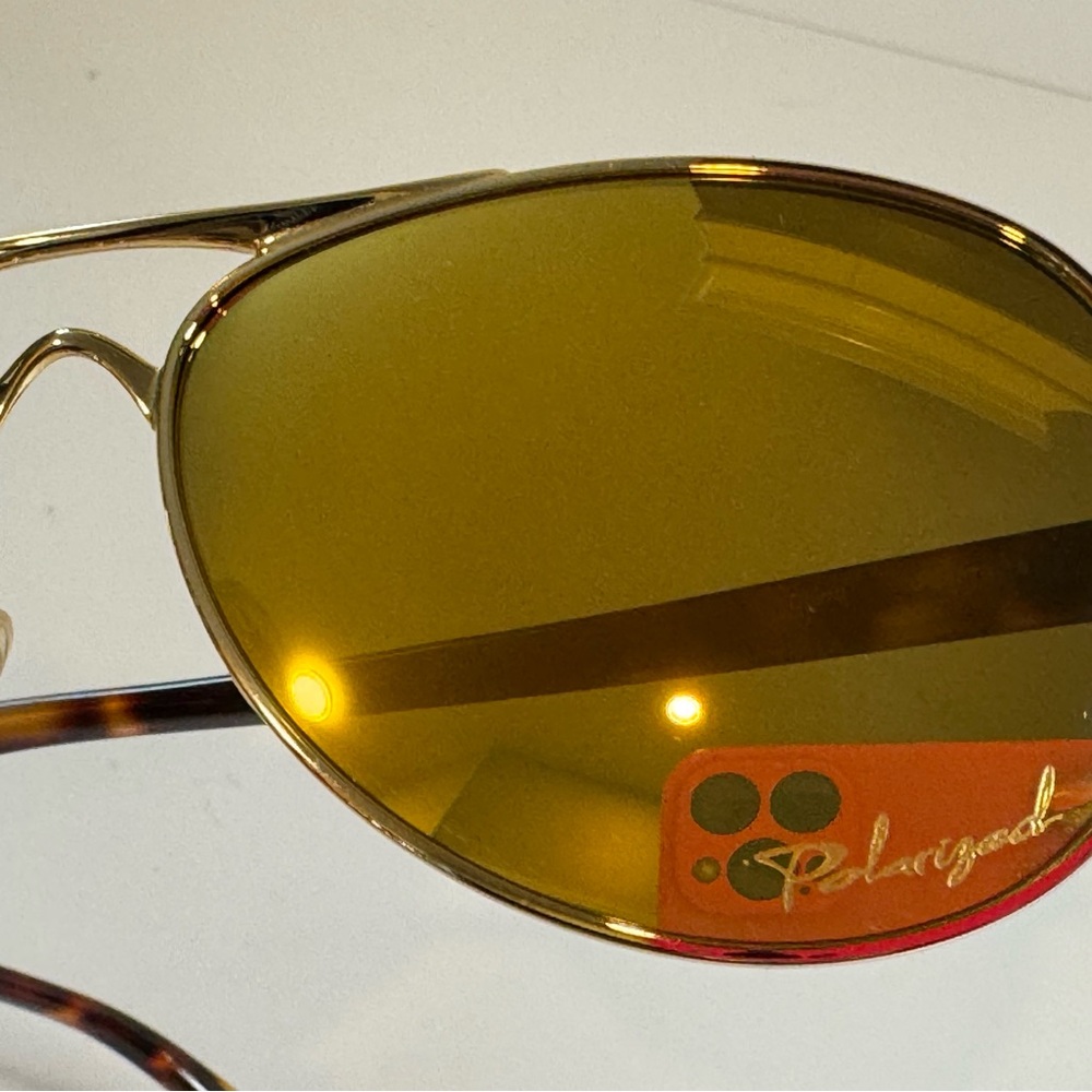 Oakley Feedback Gold Mirrored Polarized Aviator Sunglasses with Case - Picture 6 of 11